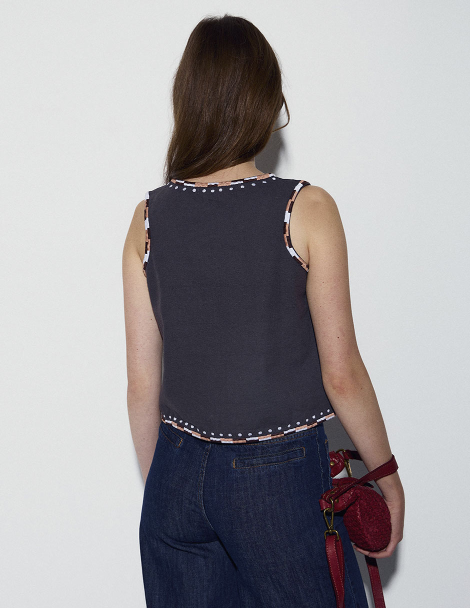Top Renatta&Go cuello redondo tirante ancho