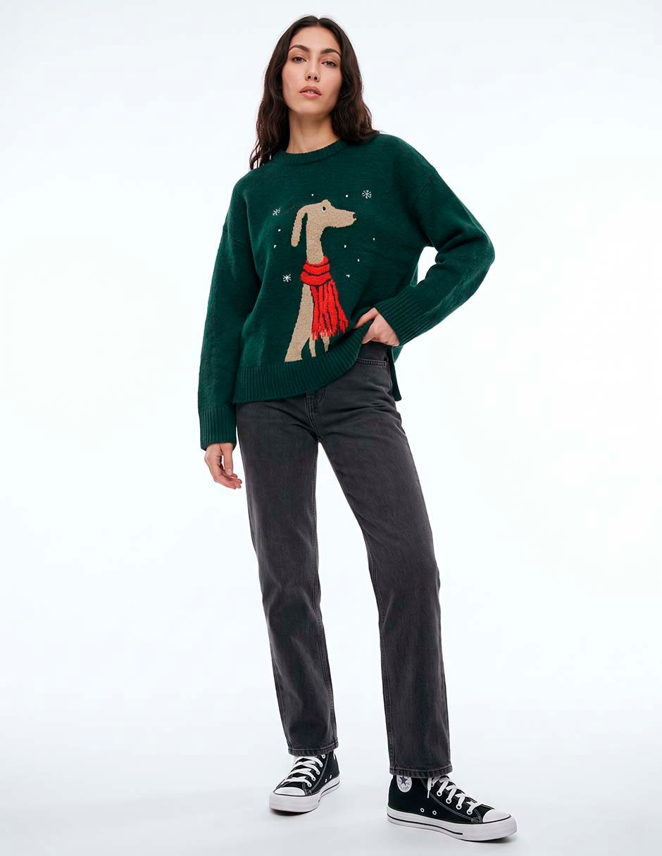 Suéter navideño cuello redondo para mujer 3