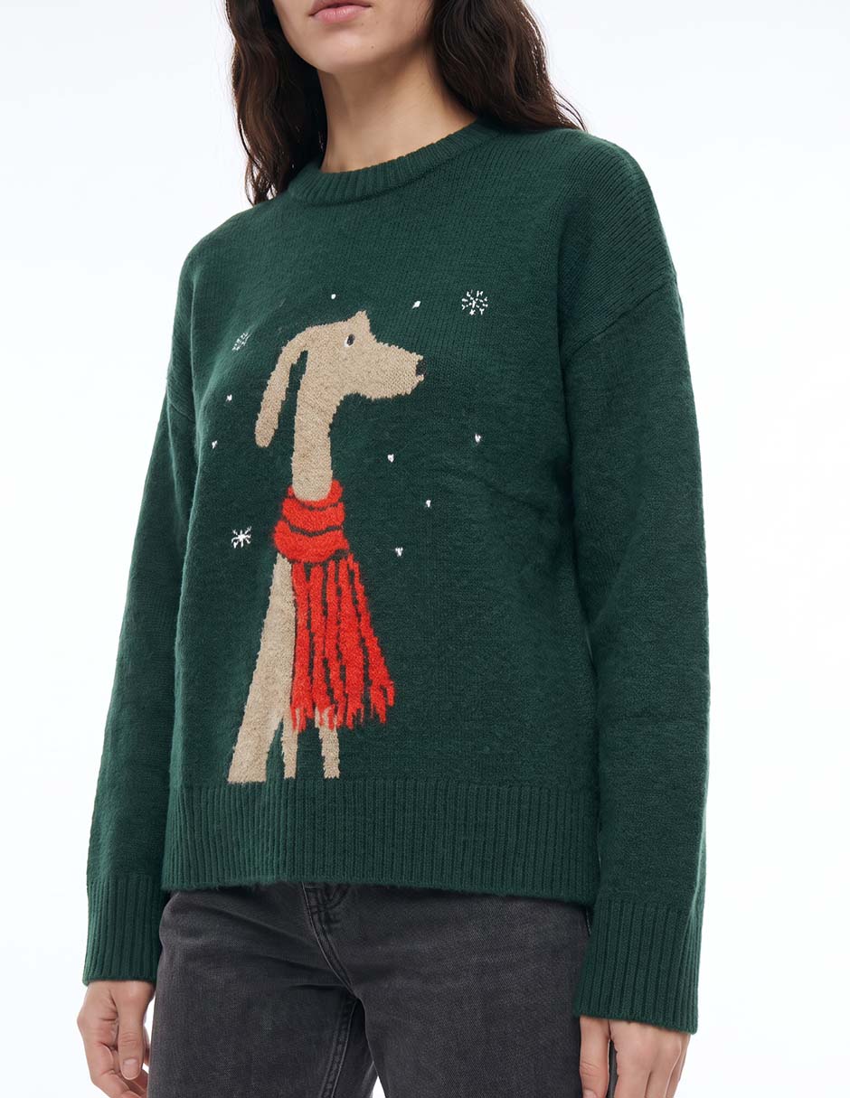 Suéter navideño cuello redondo para mujer 4