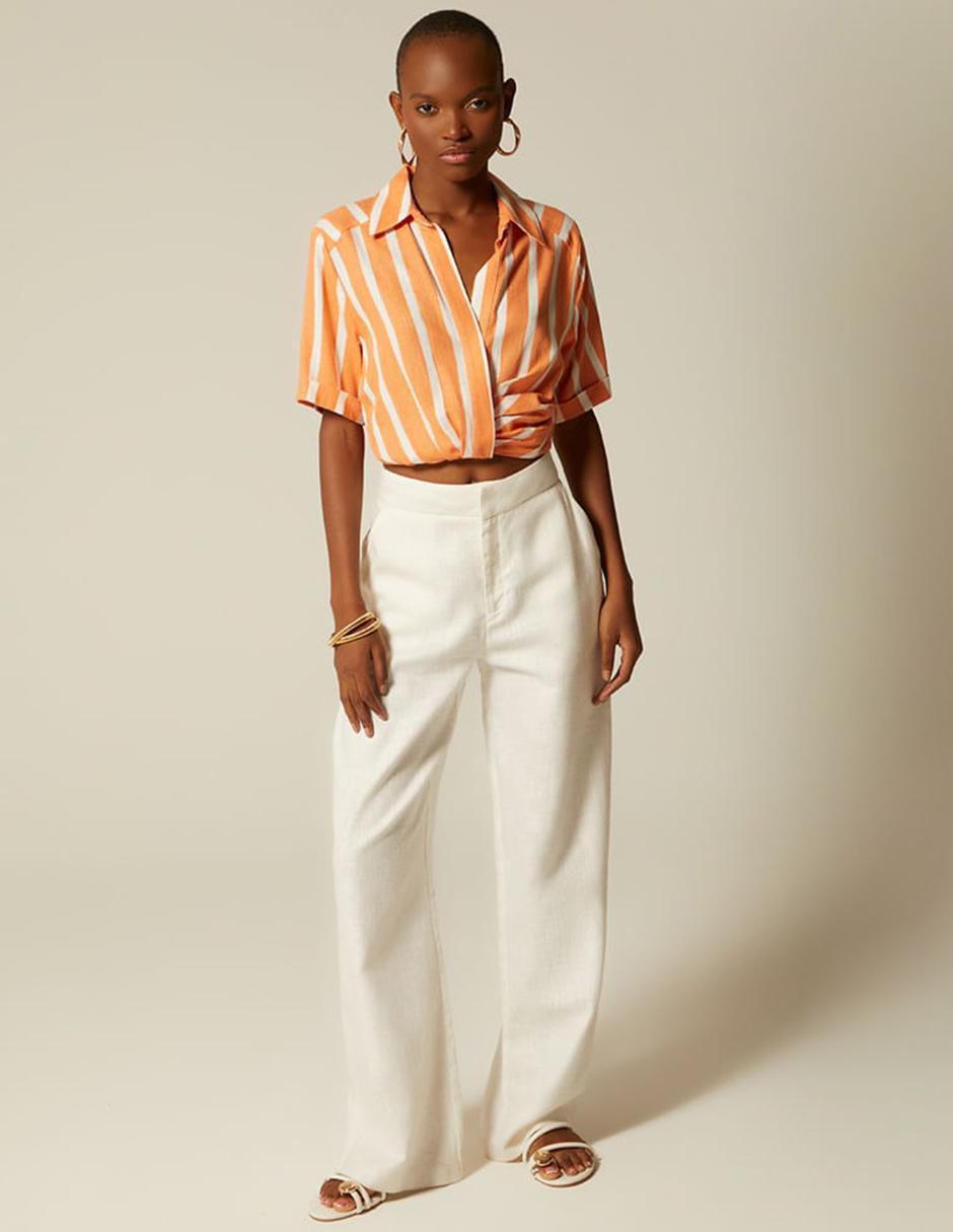 Top cuello camisero