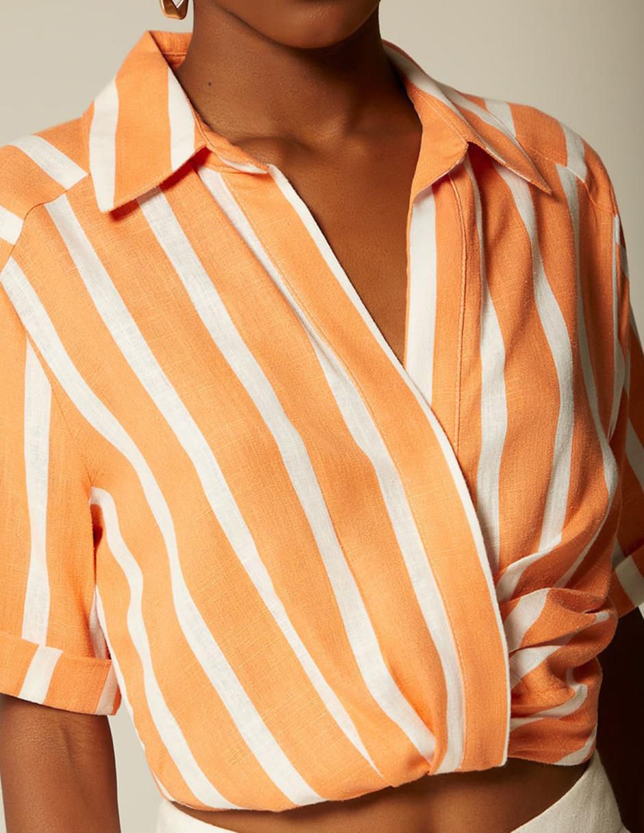 Top cuello camisero