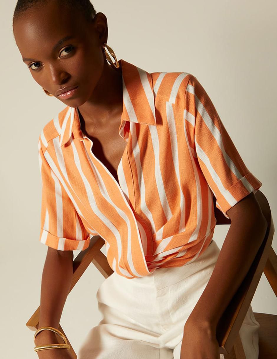 Top cuello camisero