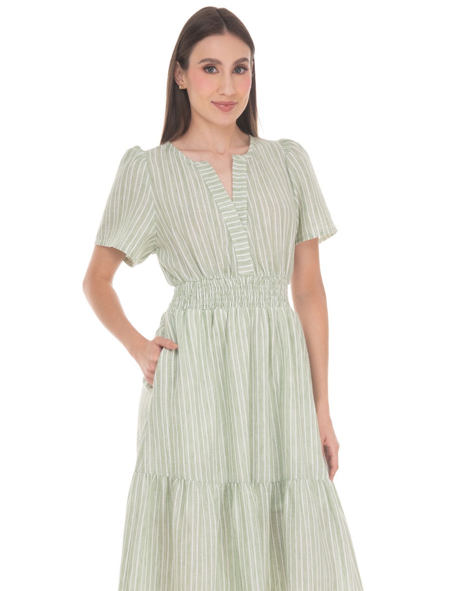 Vestido midi casual coleccion mayo para mujer 4
