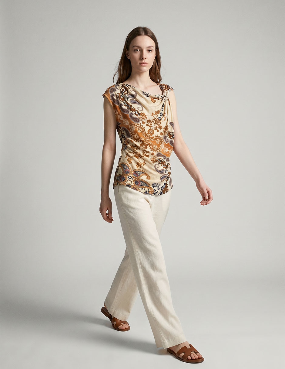 Blusa oasis boho sin manga para mujer