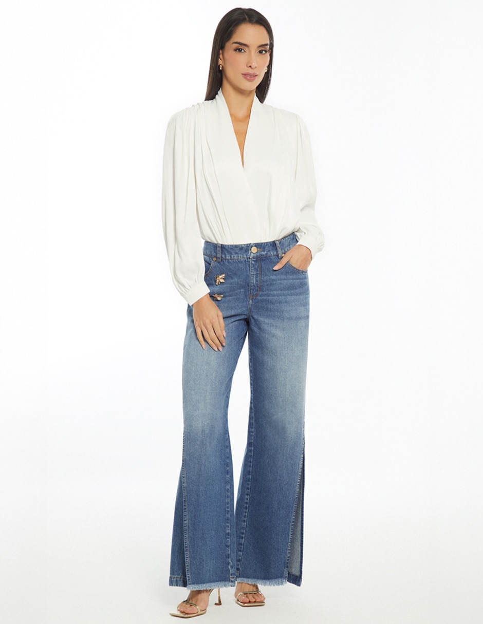 Jeans carpenter wide leg denim bugs para mujer 3