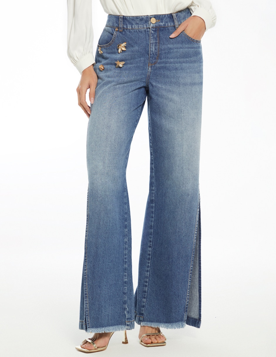 Jeans carpenter wide leg wang blue para mujer