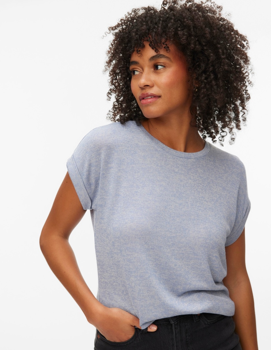 Playera manga corta cuello redondo para mujer