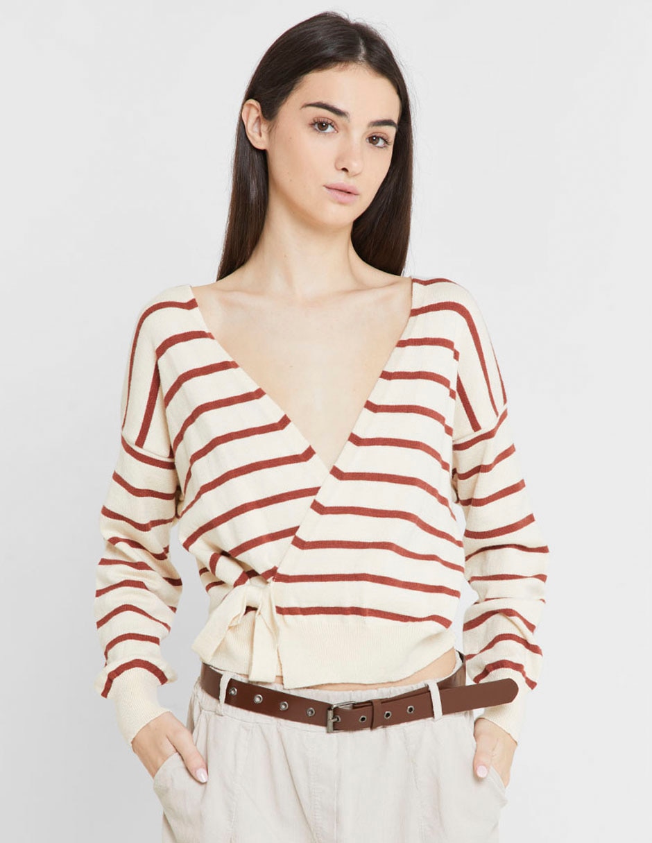 Suéter cuello V para mujer 3