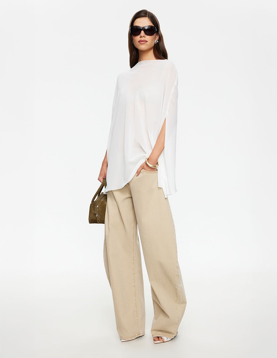Jeans relaxed barrel corte cintura para mujer 5