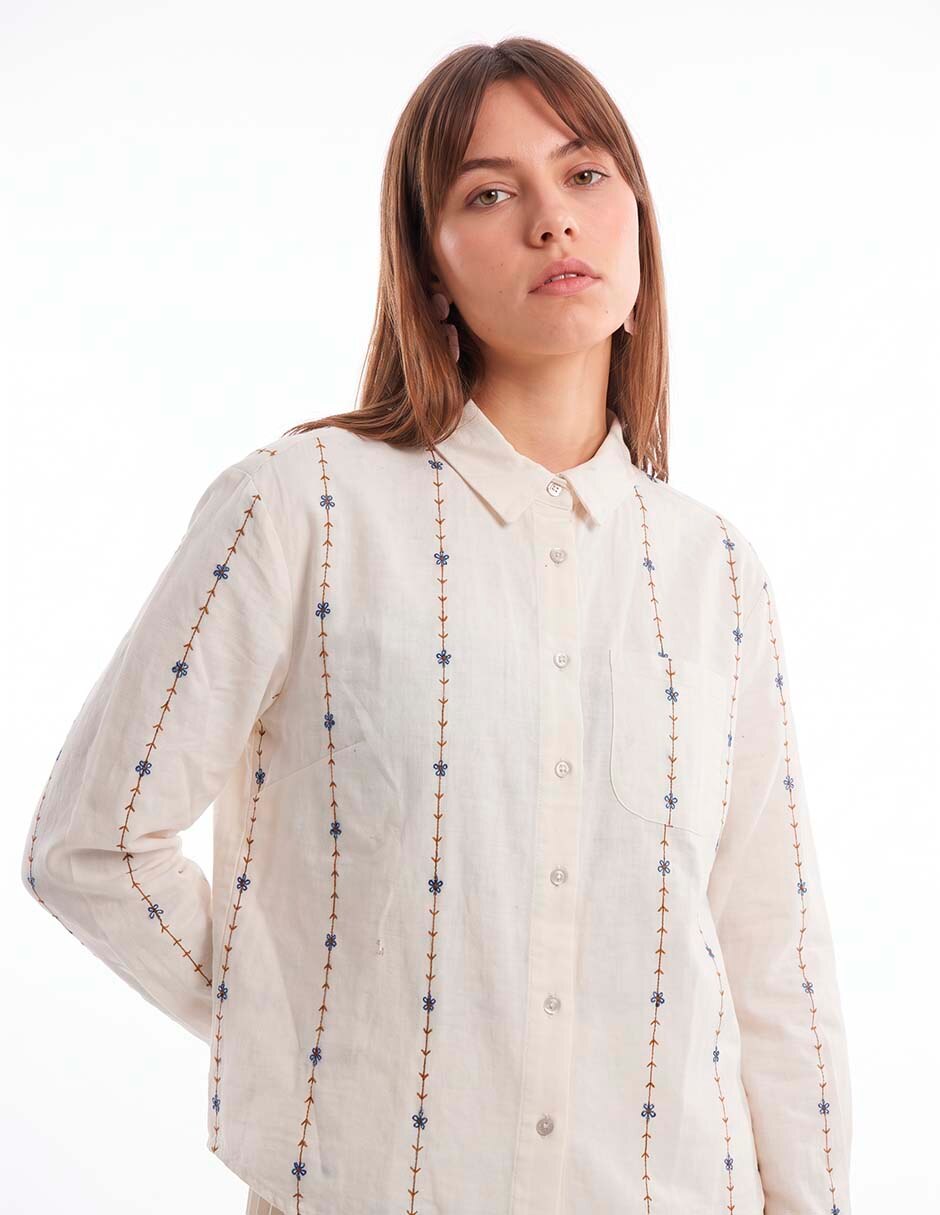 Camisa Petite Studiode algodón manga larga para mujer 3
