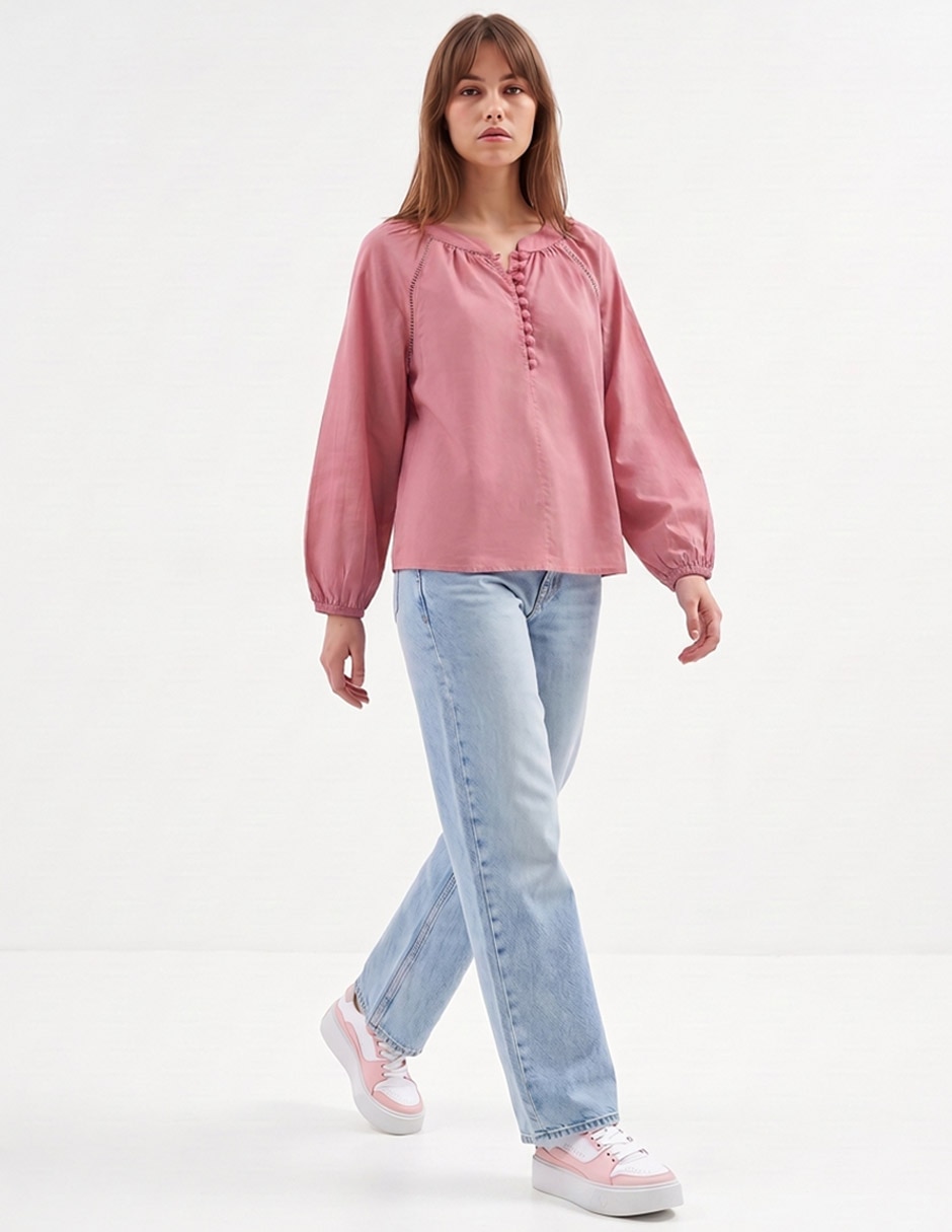 Blusa manga larga para mujer