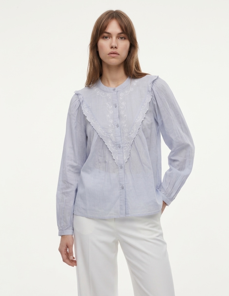 Blusa manga larga para mujer