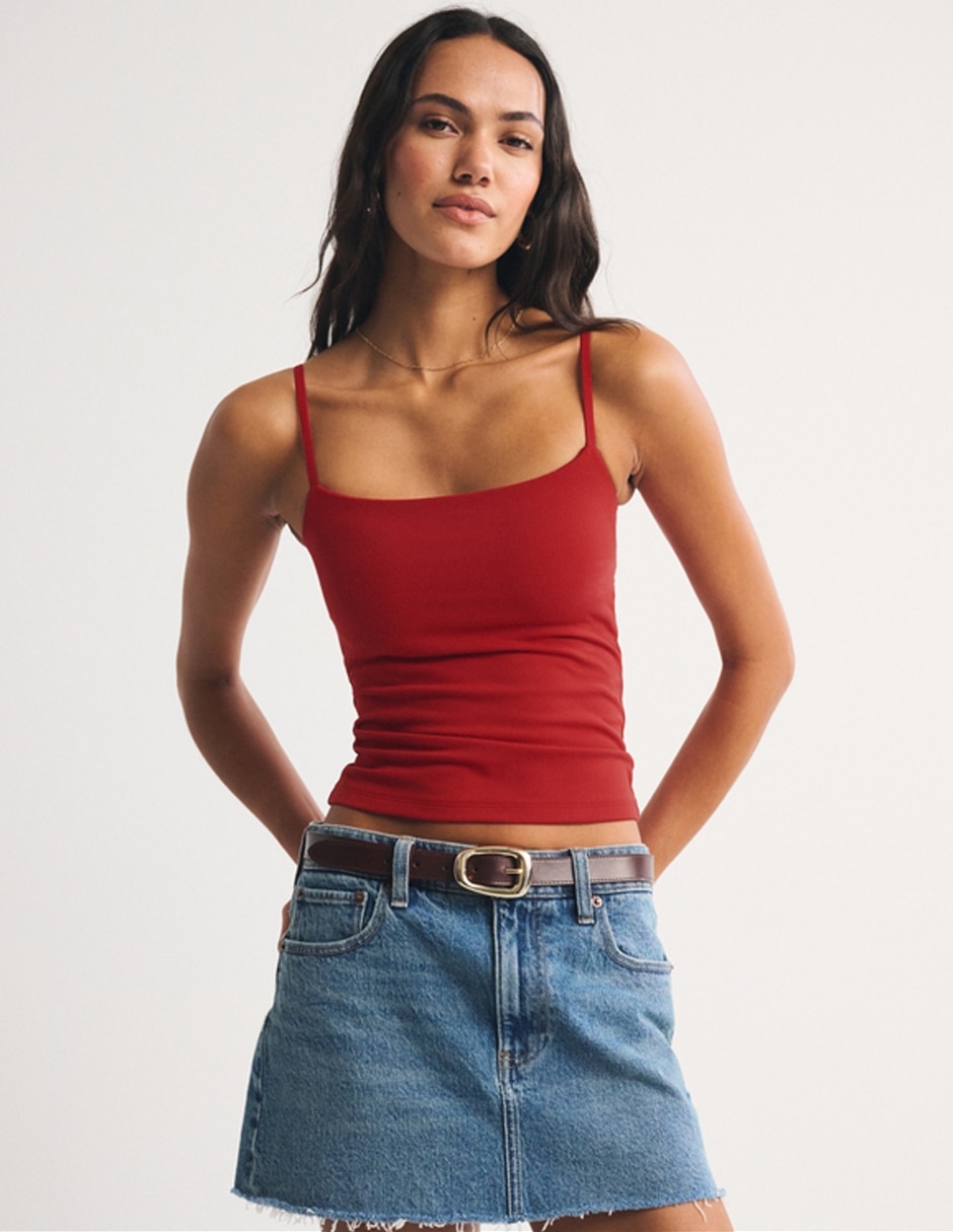 Top abercrombie & fitch cuello cuadrado escote cuadrado tirante ajustable