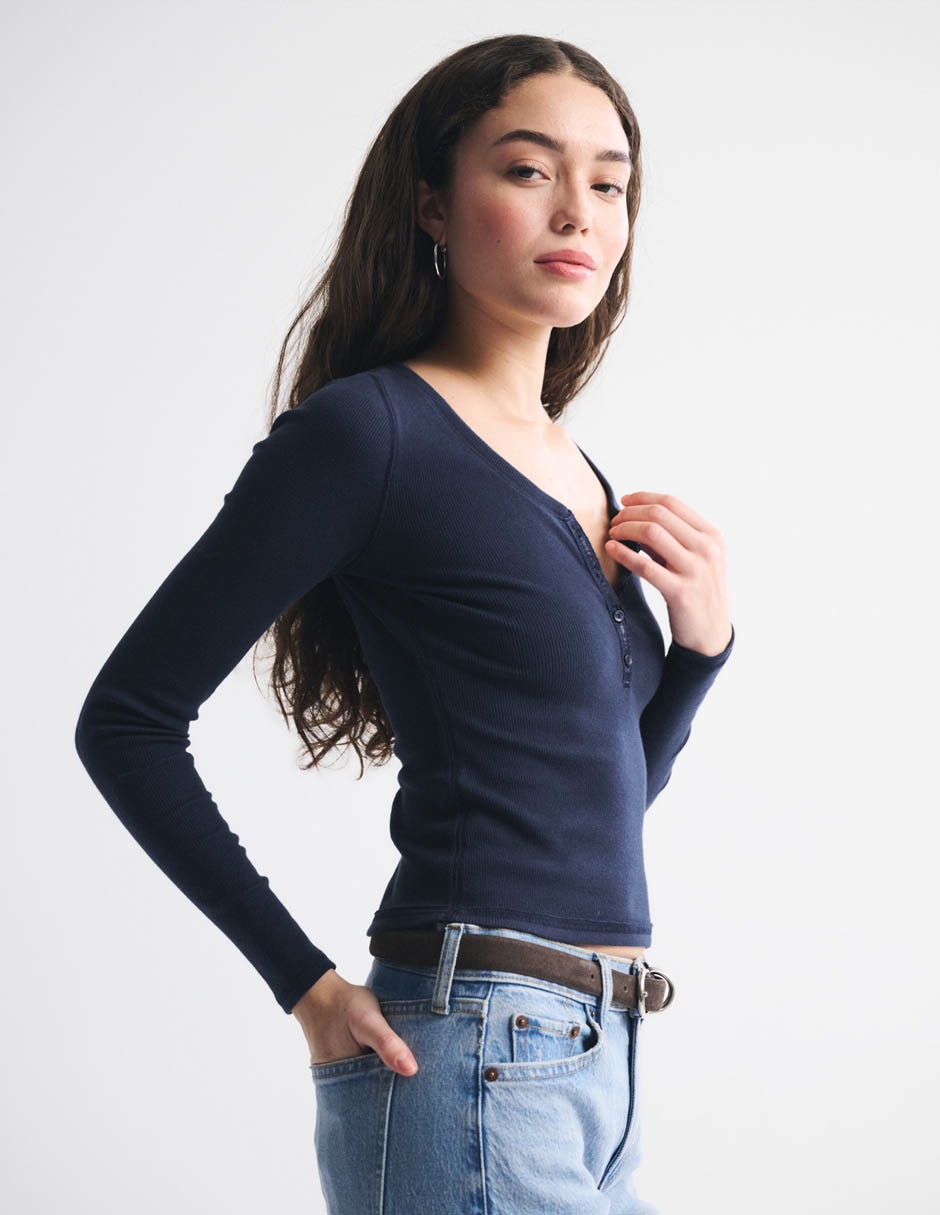 Playera manga larga cuello redondo mujer 2