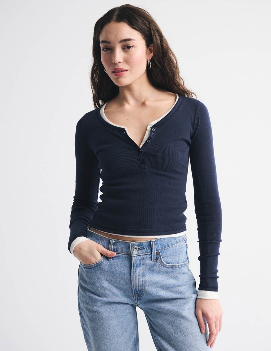 Playera manga larga cuello redondo mujer 6