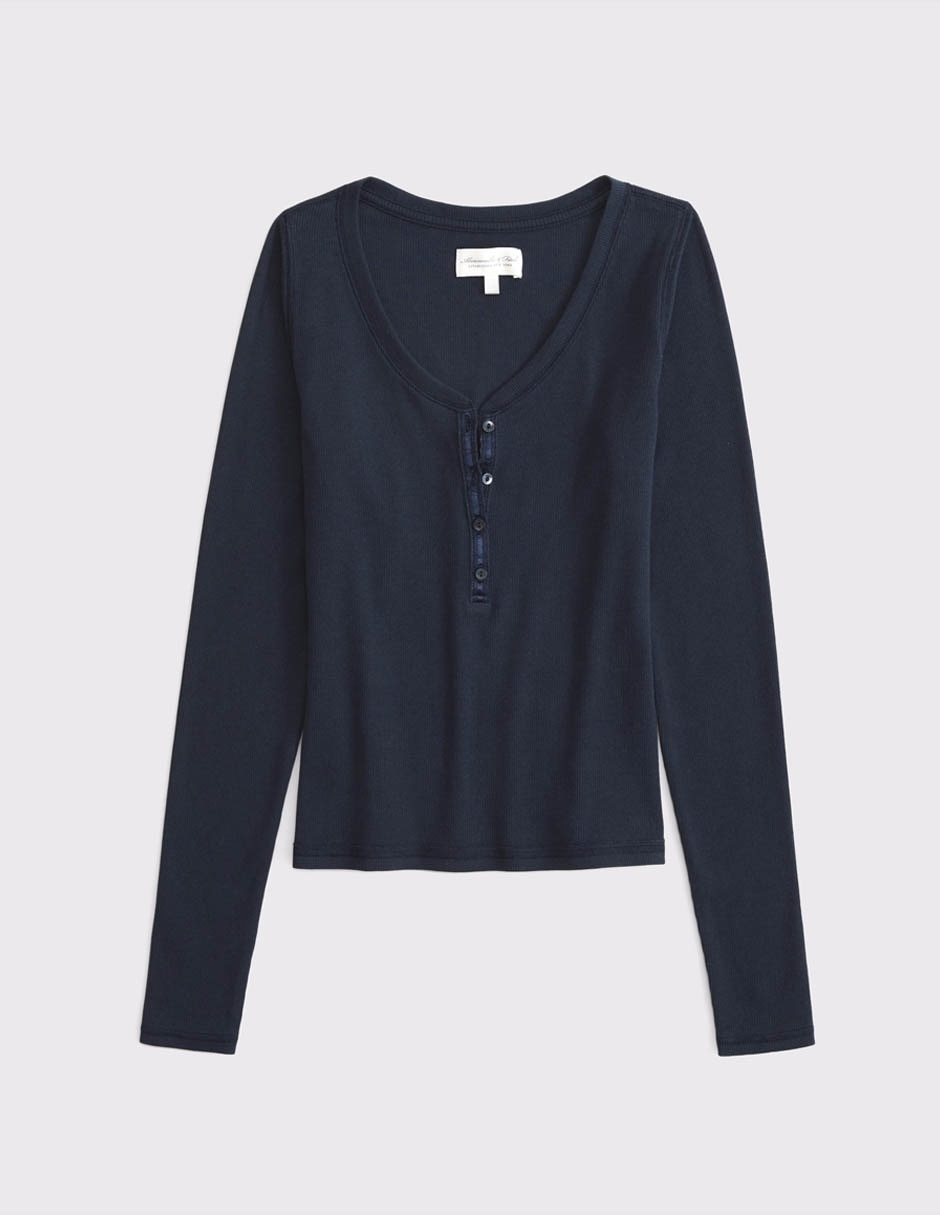 Playera Manga Larga Cuello Redondo Para Mujer