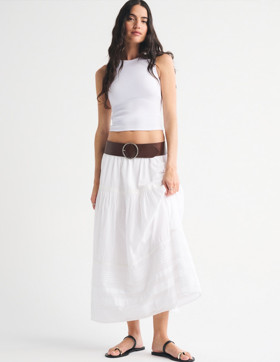 Top cuello redondo escote redondo tirante sin tirantes 3