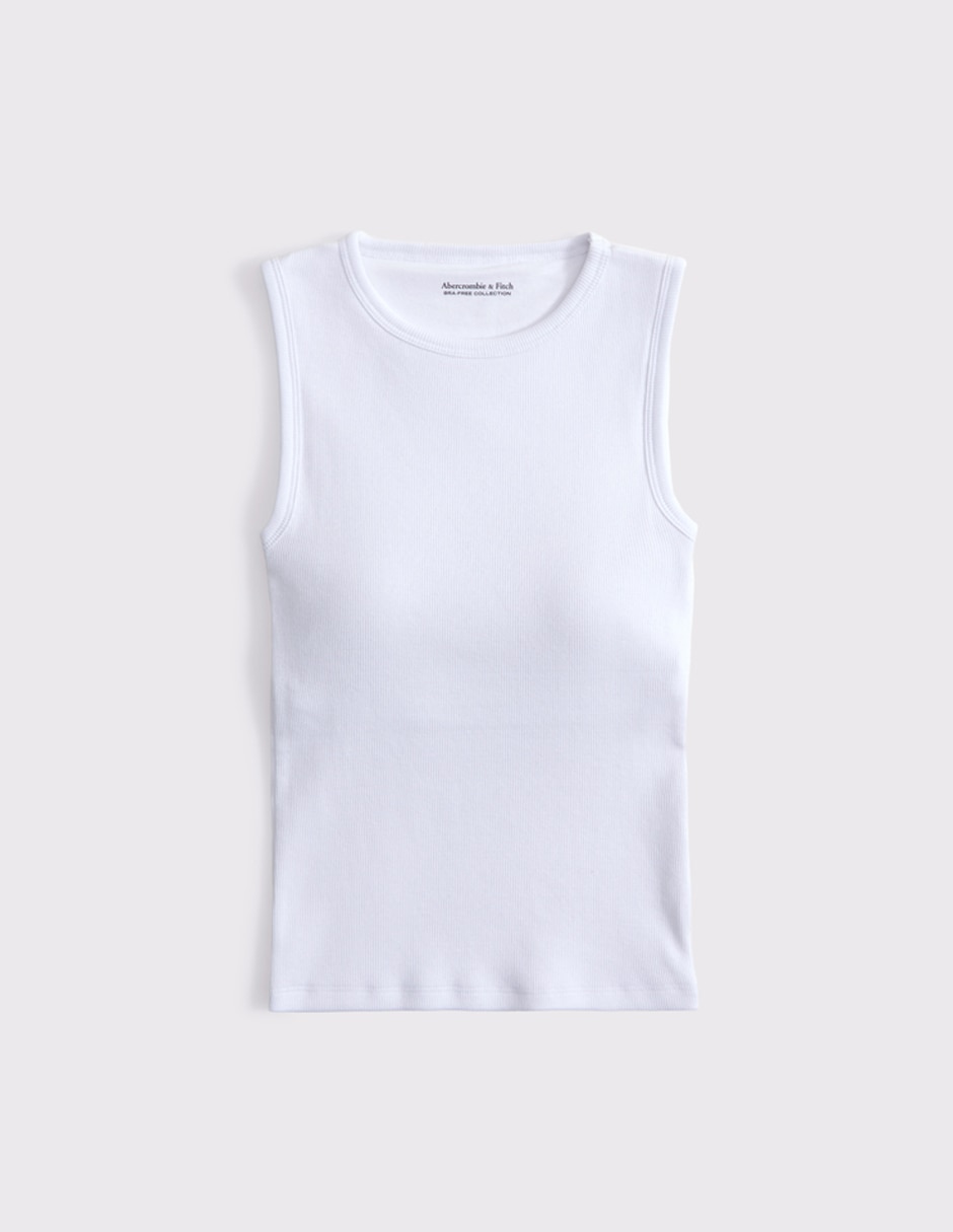 Top cuello redondo escote redondo tirante sin tirantes