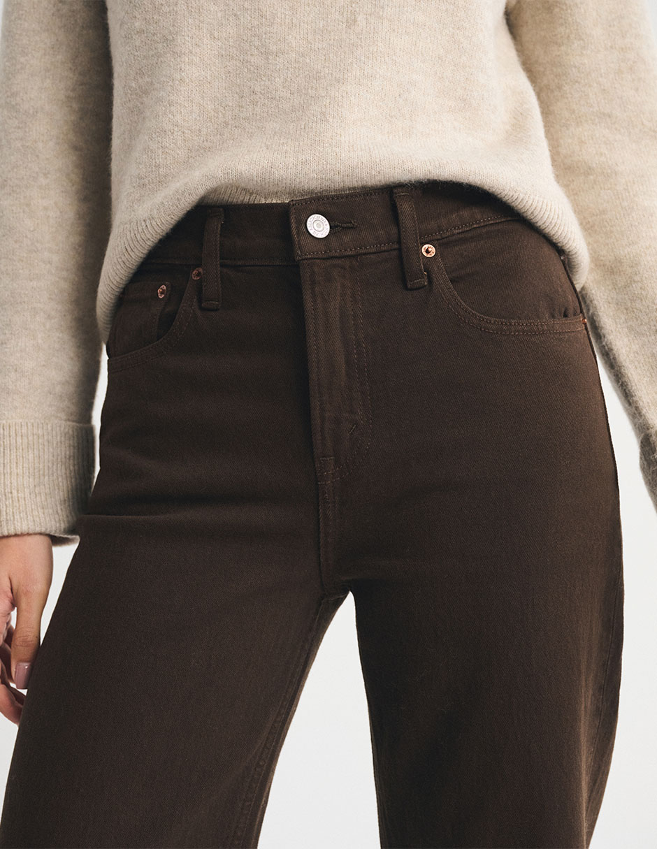 Jeans regular relajado ki155-6849-449 corte cintura alta para mujer 2