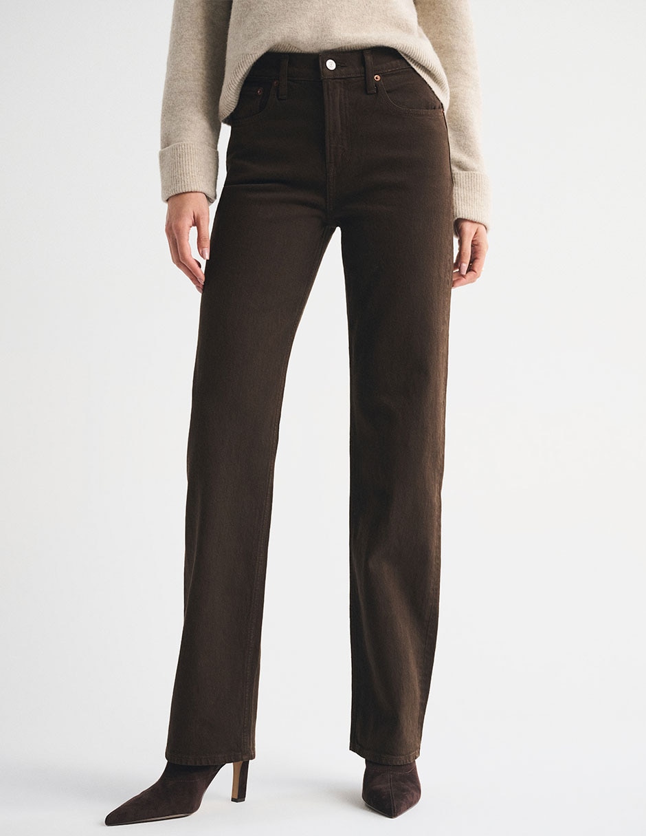 Jeans regular relajado ki155-6849-449 corte cintura alta para mujer 5