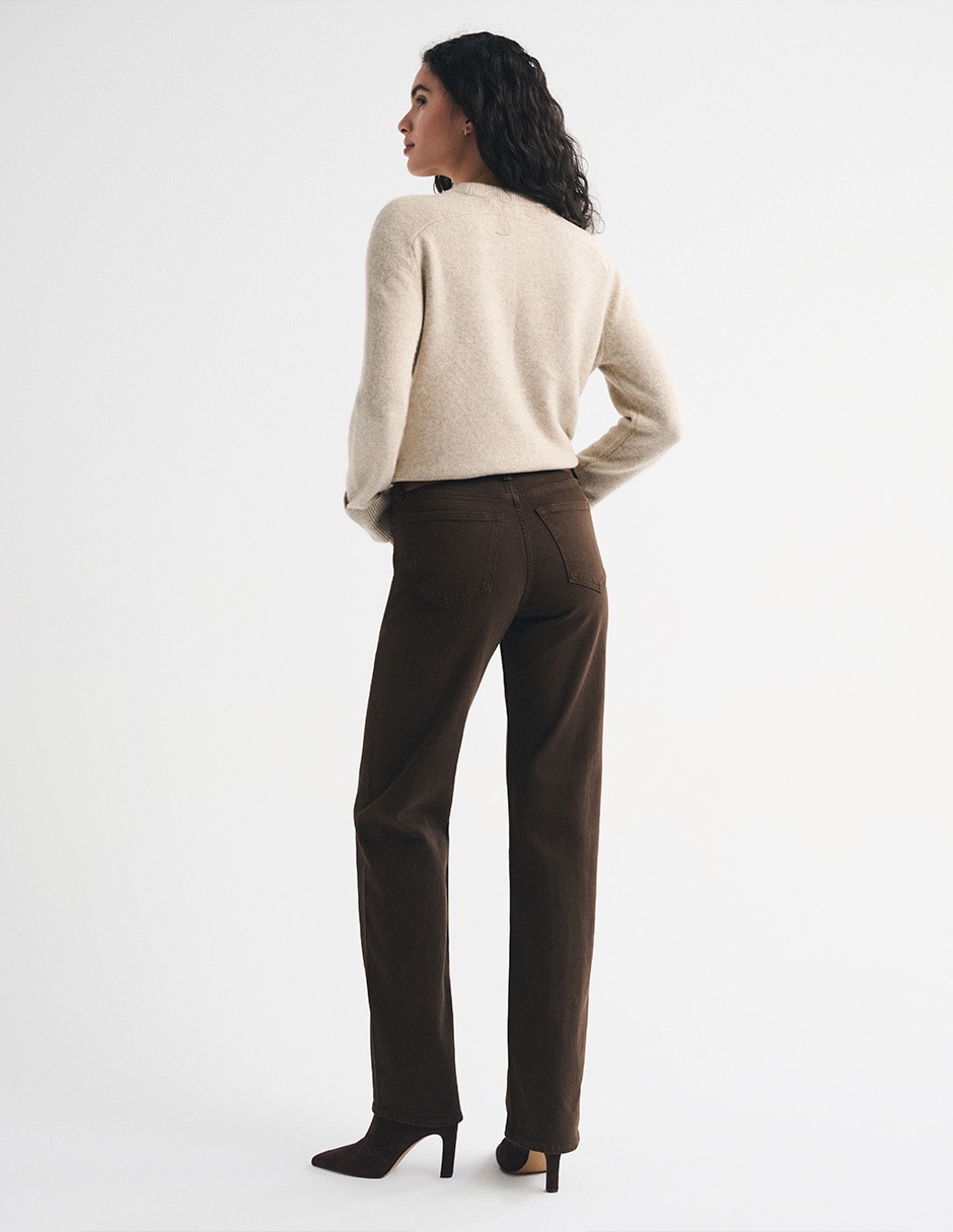 Jeans regular relajado ki155-6849-449 corte cintura alta para mujer