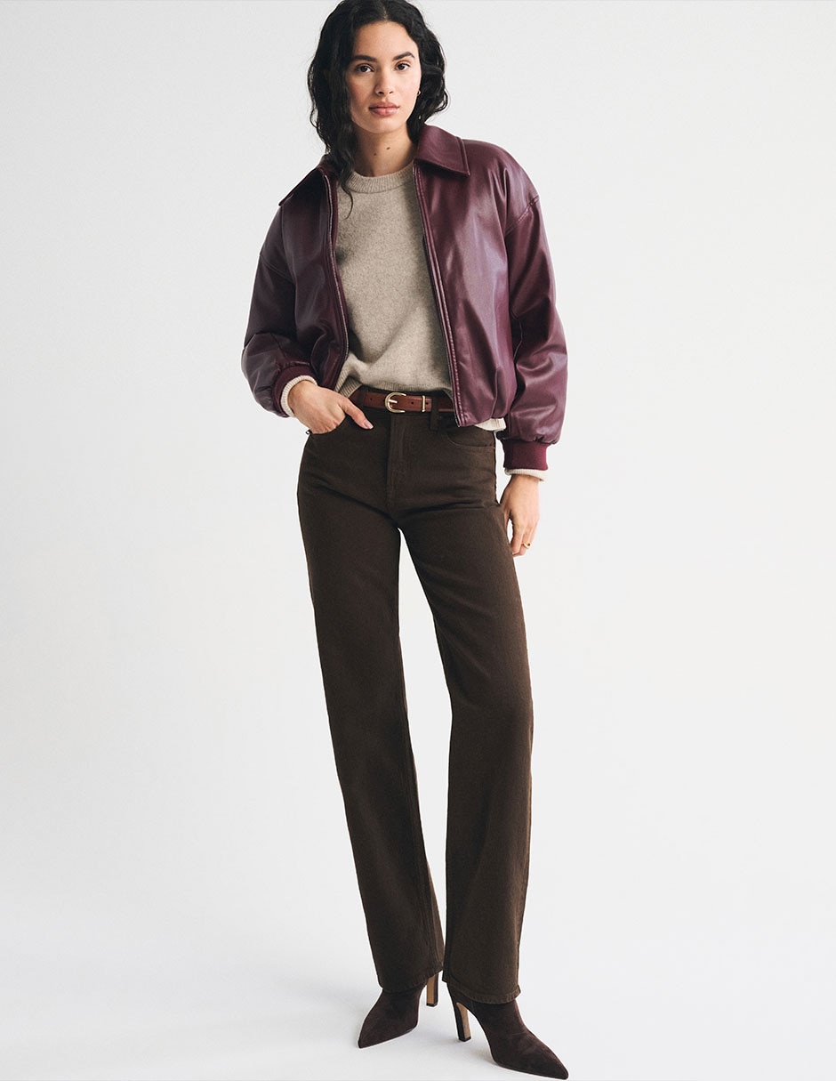 Jeans regular relajado ki155-6849-449 corte cintura alta para mujer