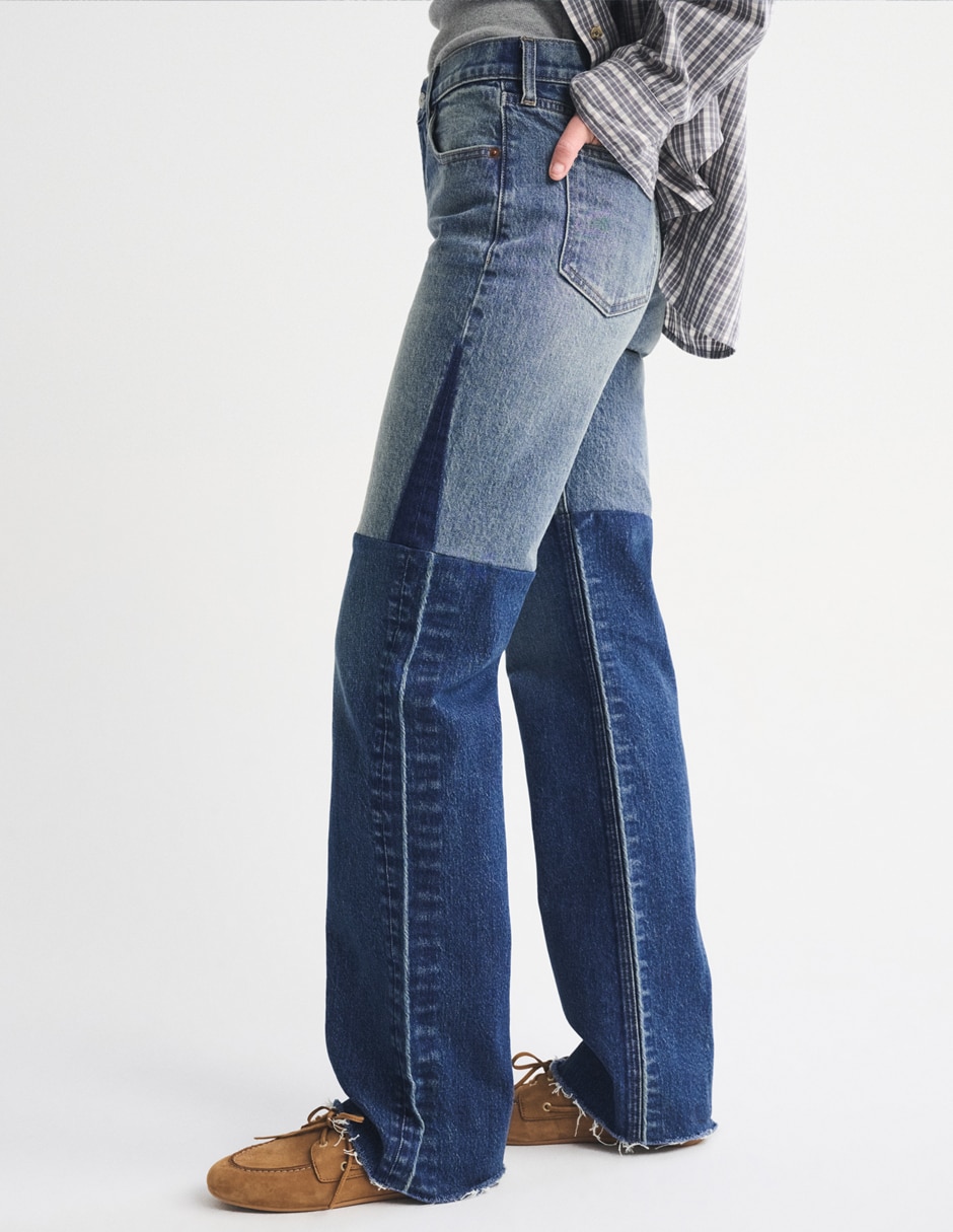 Jeans relajado corte cintura alta para mujer 3