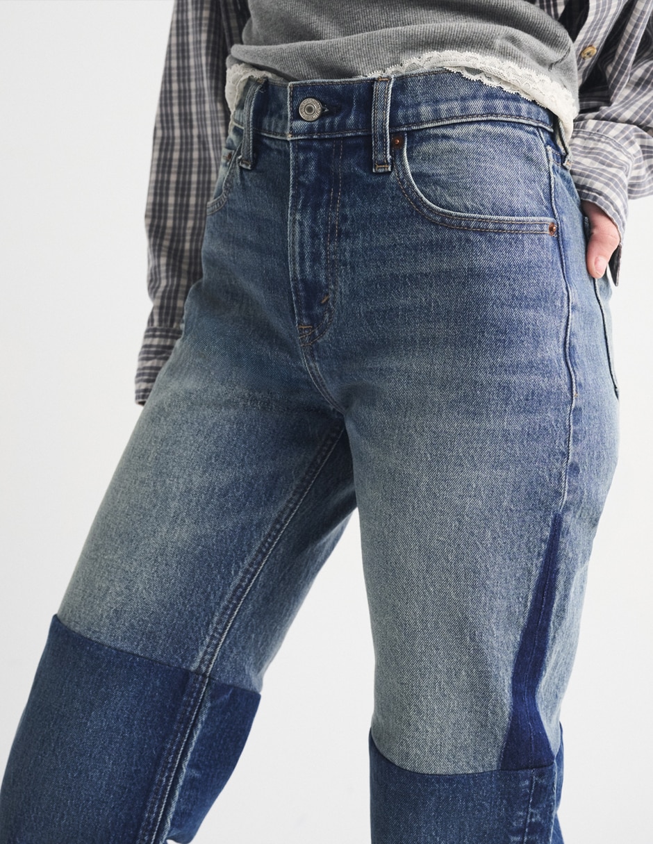 Jeans relajado corte cintura alta para mujer 4