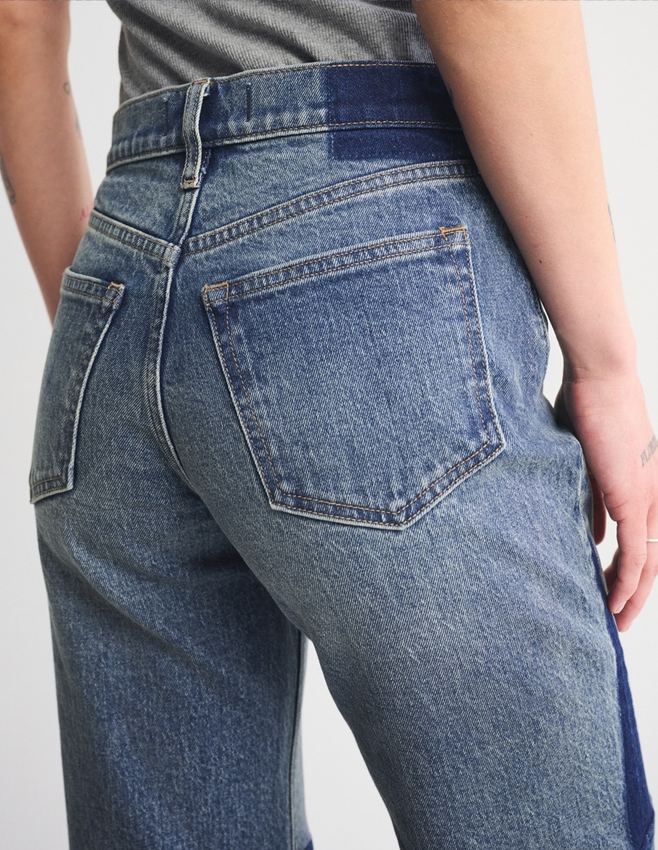 Jeans relajado corte cintura alta para mujer 6