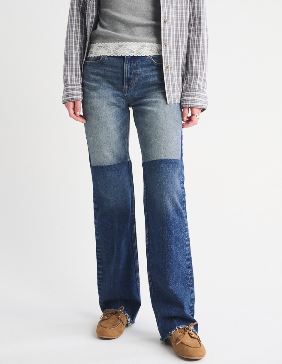 Jeans relajado corte cintura alta para mujer 7