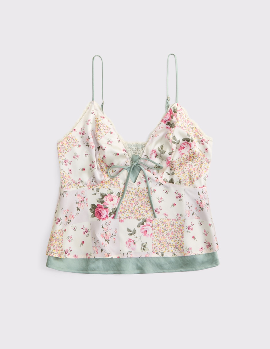 Top cuello v escote v tirante ajustable 2