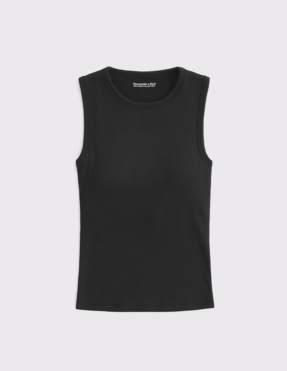 Top cuello redondo escote redondo tirante sin tirantes