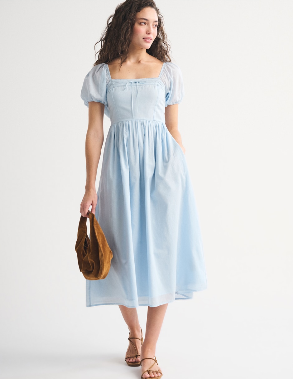 Vestido midi casual sm26 para mujer 6