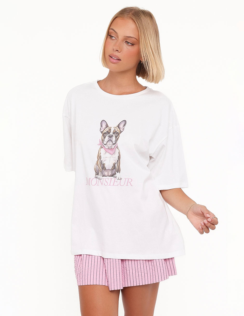 Playera manga corta cuello redondo para mujer 3