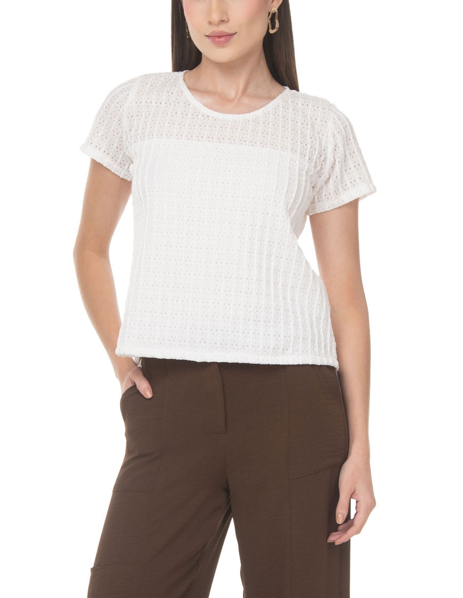 Blusa manga corta para mujer 4