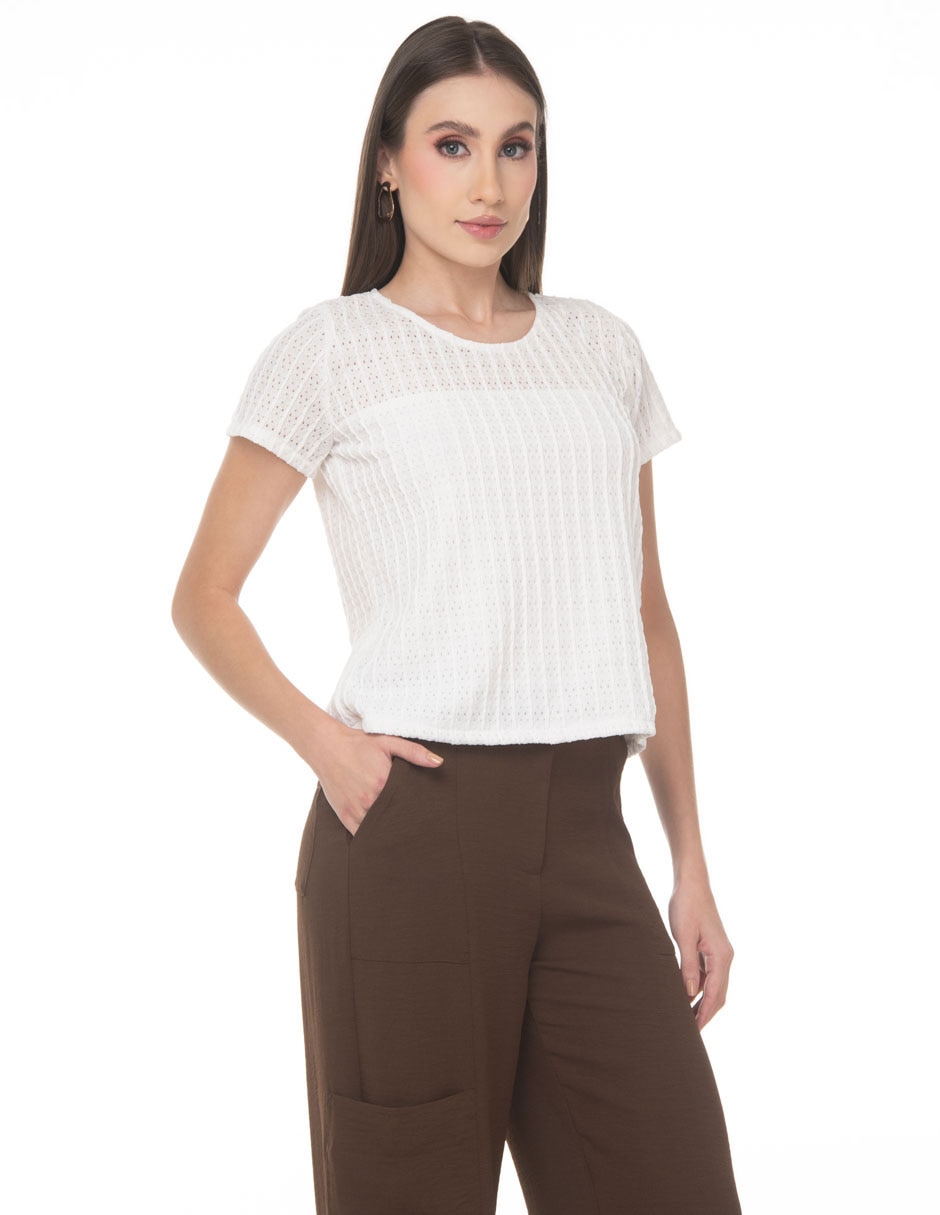 Blusa manga corta para mujer