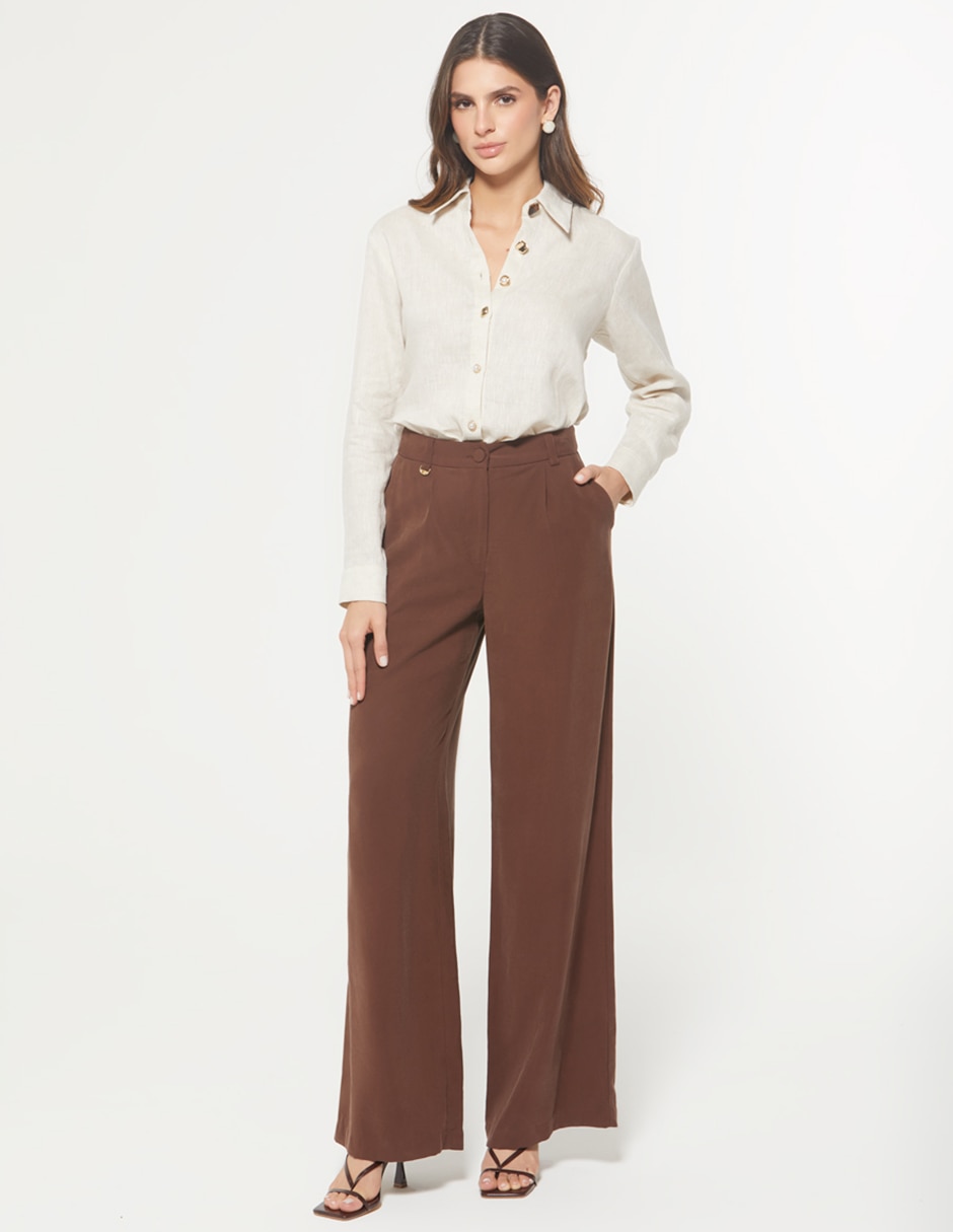 Pantalón de vestir palazzo para mujer 2