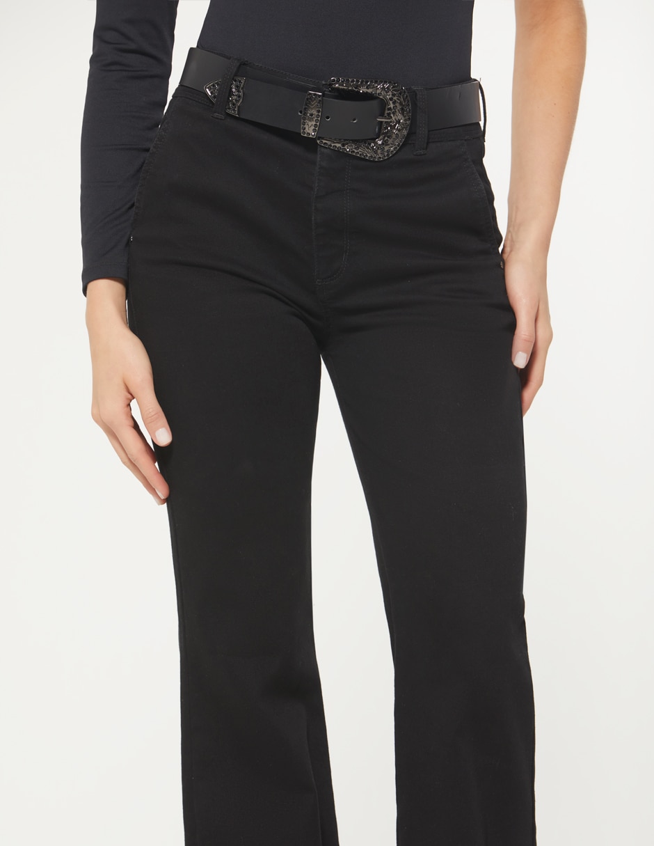 Jeans/Jegging/Jeans jogger Regular Campana Indigo Miner corte Cintura para mujer 4