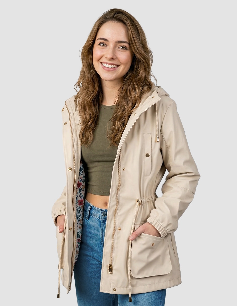 Chamarra cazadora petite studio impermeable para mujer