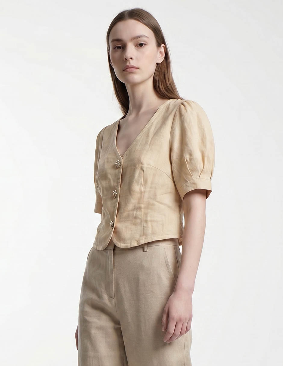 Blusa manga al codo para mujer