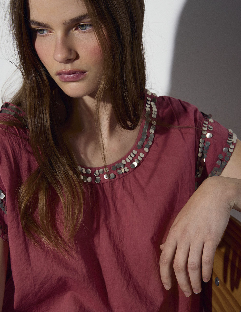 Blusa manga corta para mujer 5