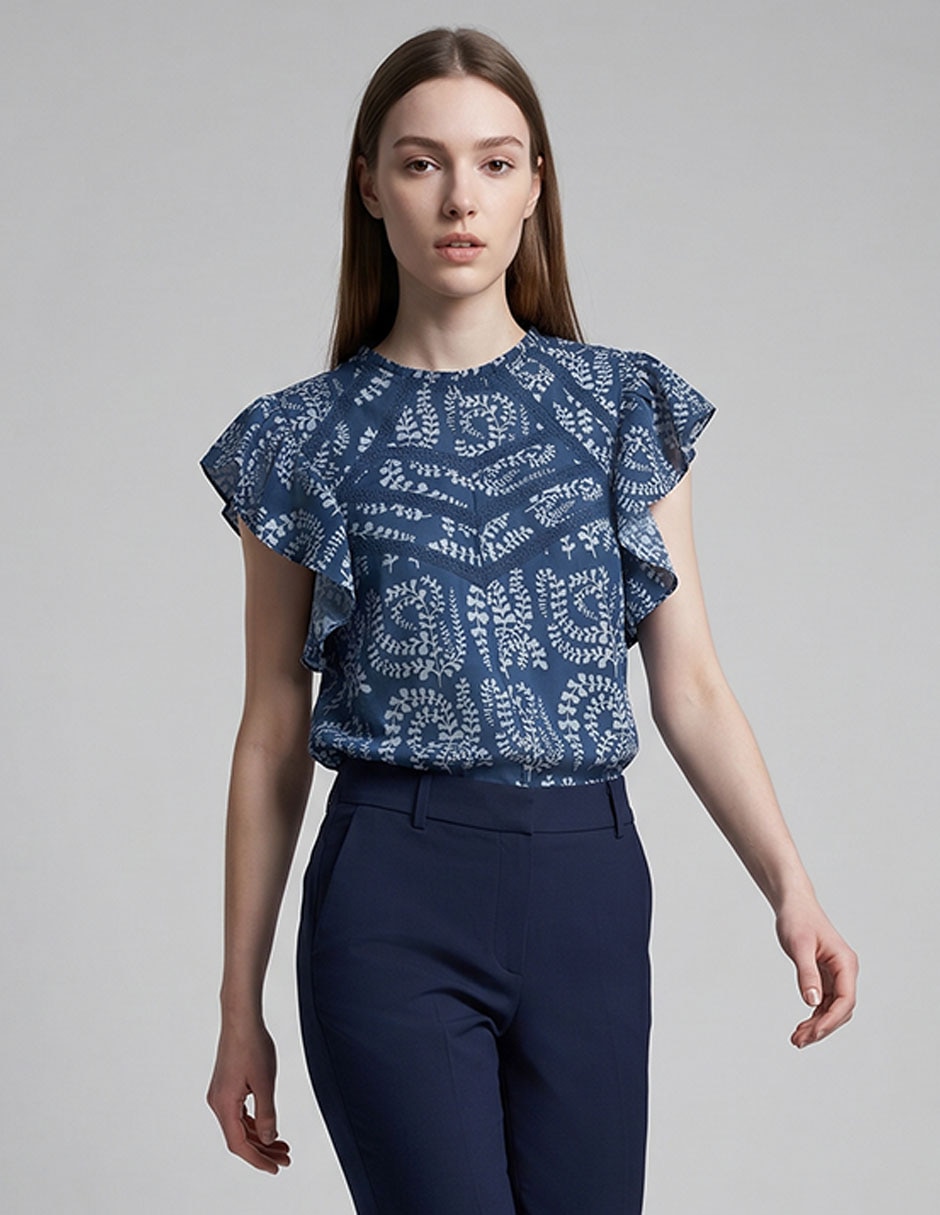 Blusa manga corta para mujer