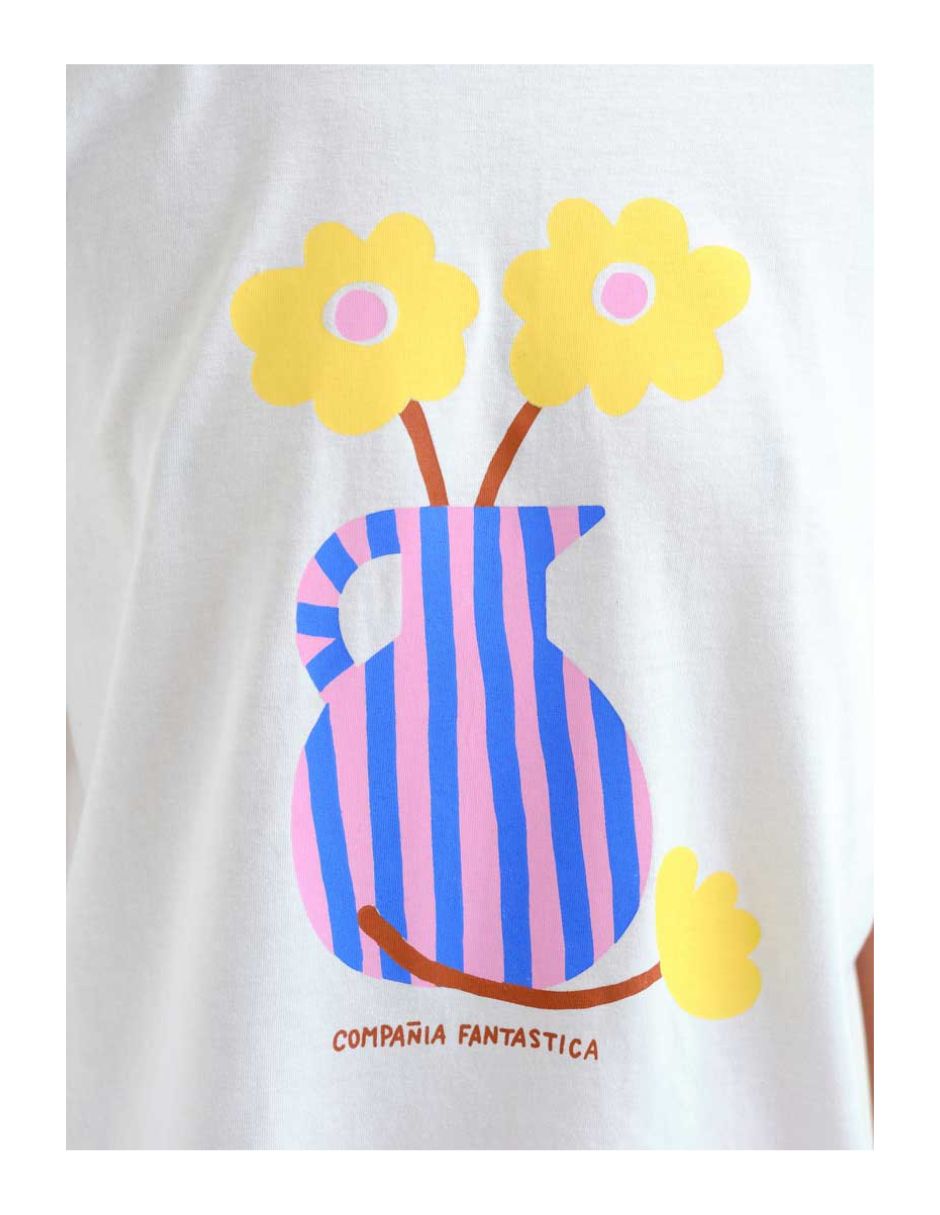 Playera manga corta compañía fantastica cuello redondo para mujer