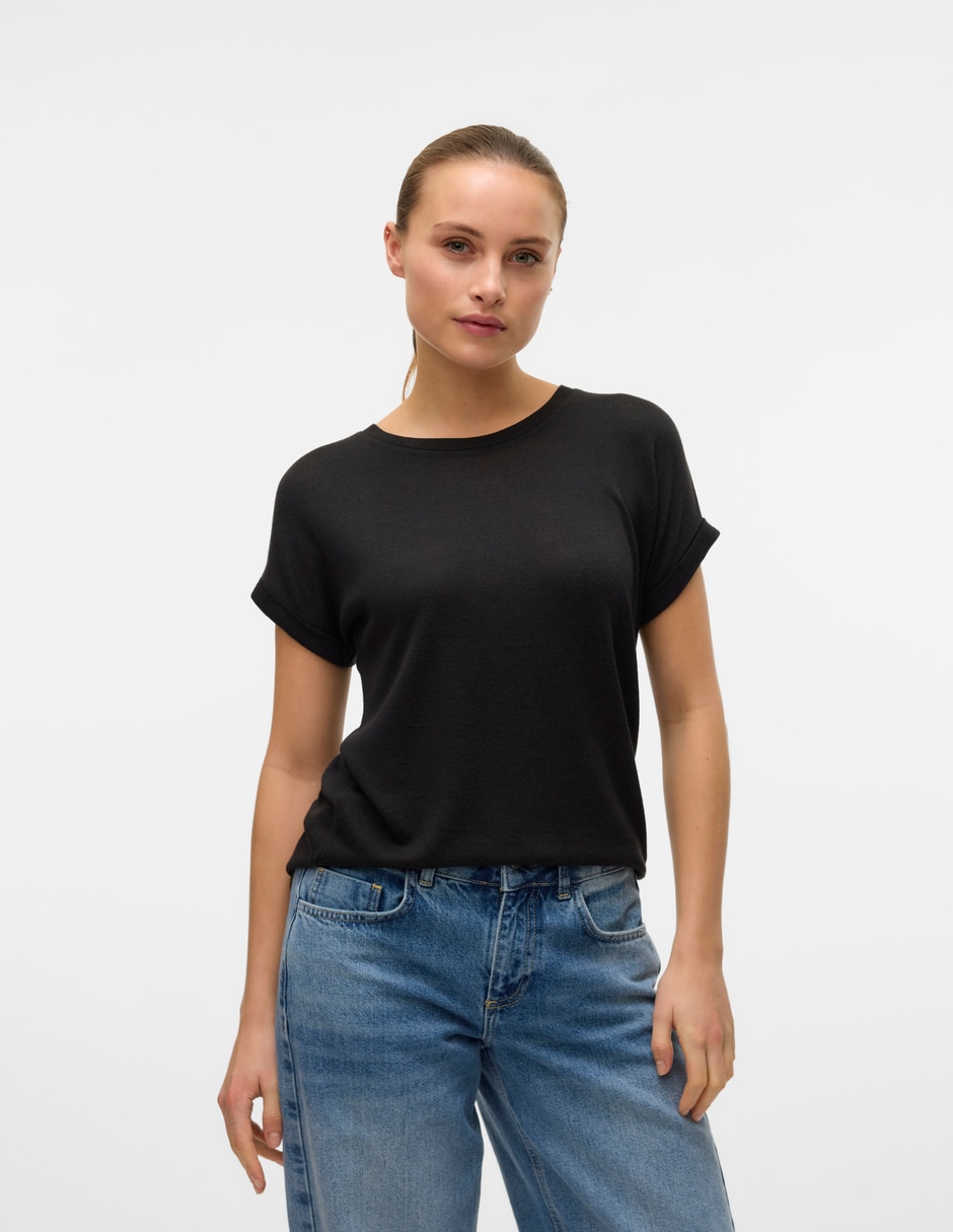 Playera manga corta cuello redondo para mujer