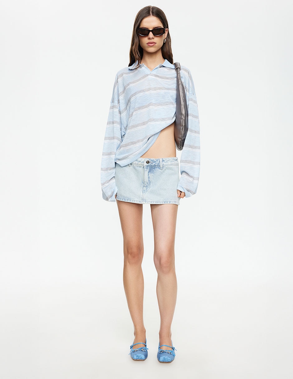 Suéter cuello camisero para mujer 4
