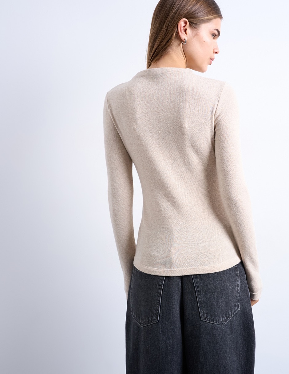 Suéter cuello redondo para mujer 4