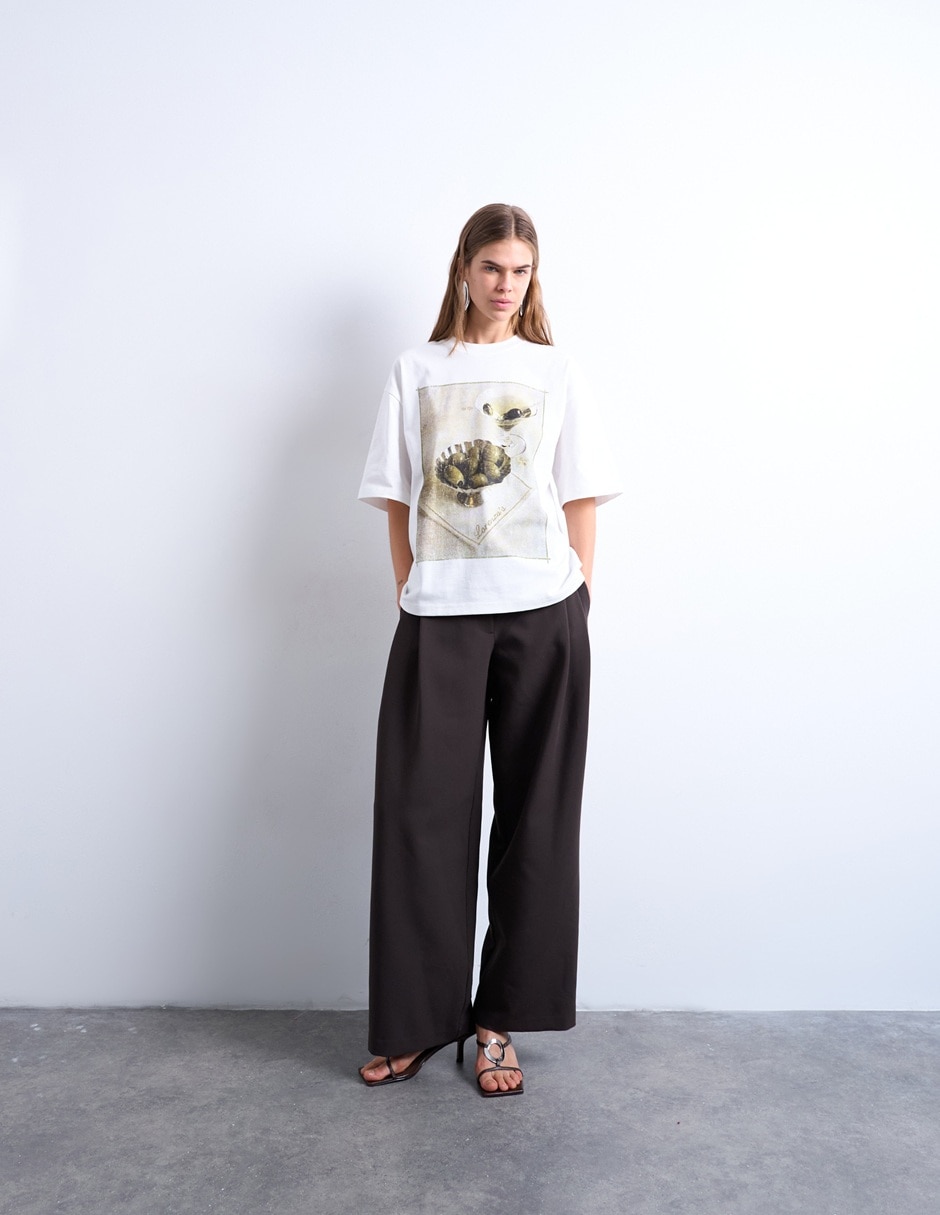 Playera manga corta Topshop cuello redondo para mujer