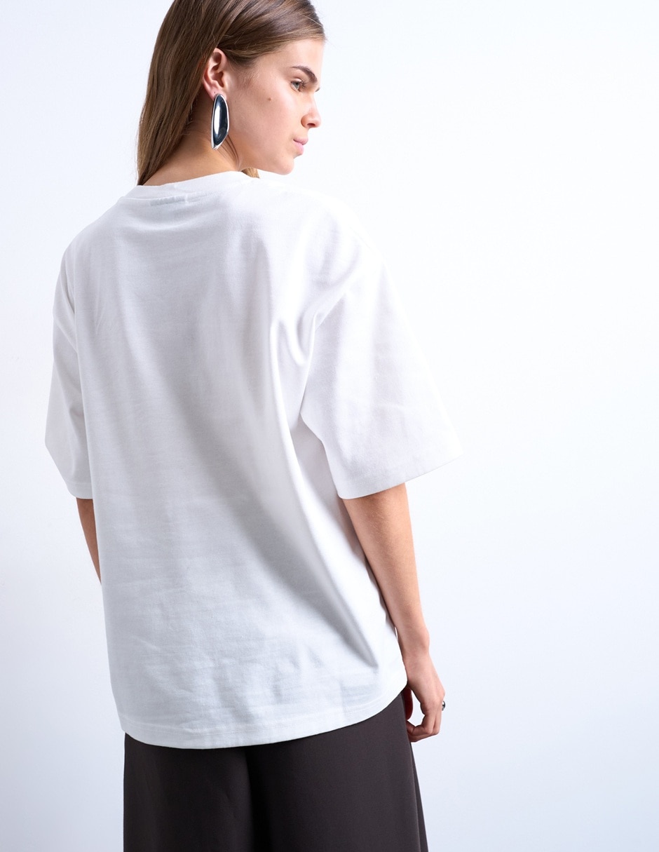 Playera manga corta Topshop cuello redondo para mujer
