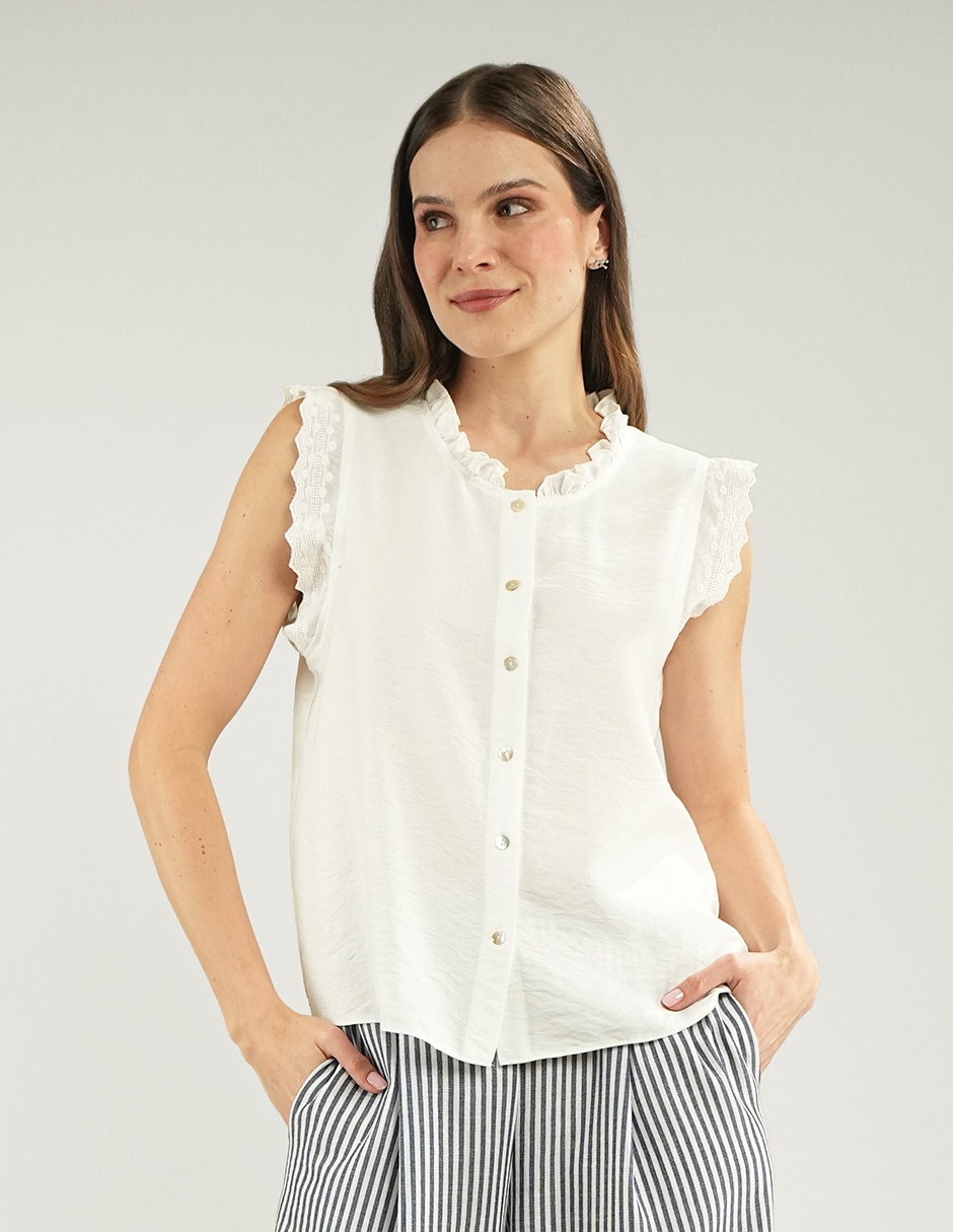 Blusa Parallel sin manga para mujer