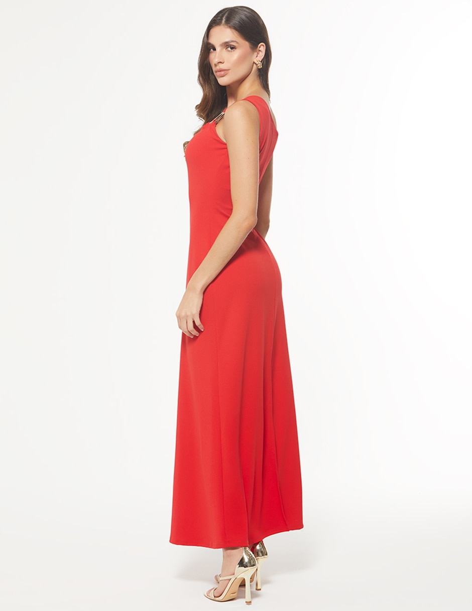 Vestido largo cocktail red muse para mujer 2